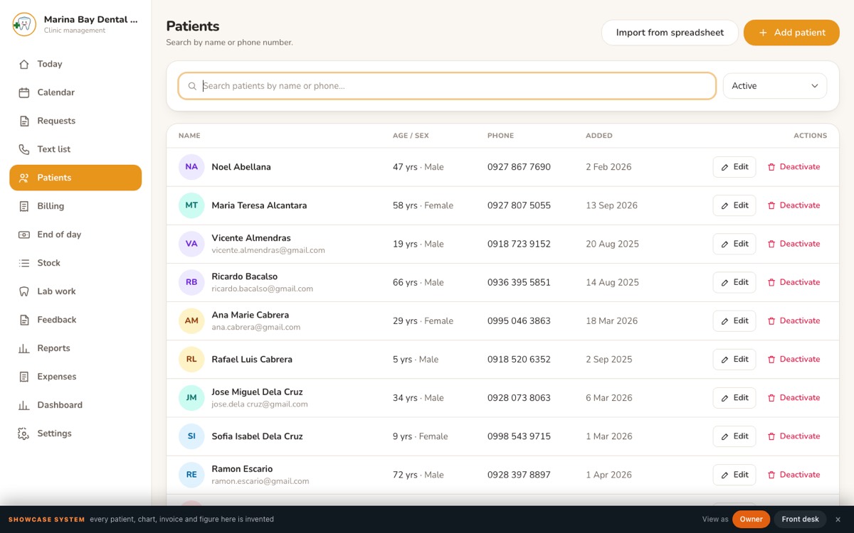 The Dental clinic system, dental and small clinics
