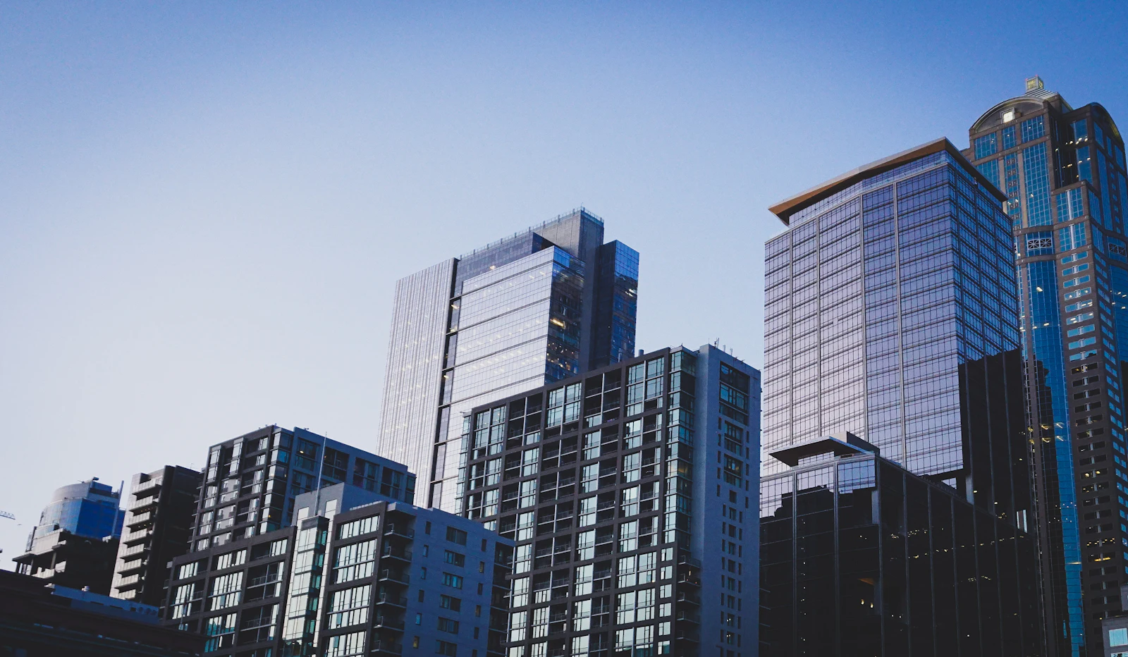 Placeholder photograph of city towers